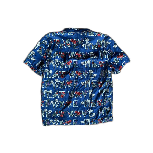 J. Crew Blue Heatwave Button Up Short Sleeve Camp Shirt Top Mens Size Medium - Picture 8 of 11